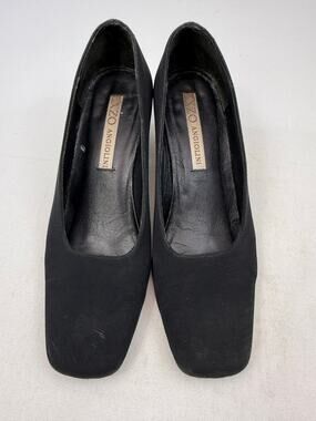 Vintage Enzo Angiolini Black Square Toe 2” Block Heel Pumps Womens Size 7
